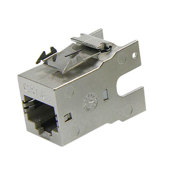 BLACKSTONE CAT6A RJ45 Shielded Punch Down Keystone Jack Module, Silver
