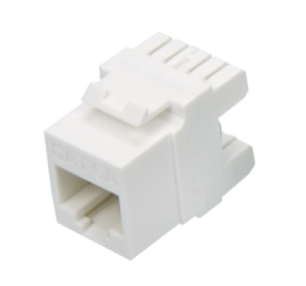 BLACKSTONE CAT6A RJ45 Unshielded Toolless Keystone Jack Module, White