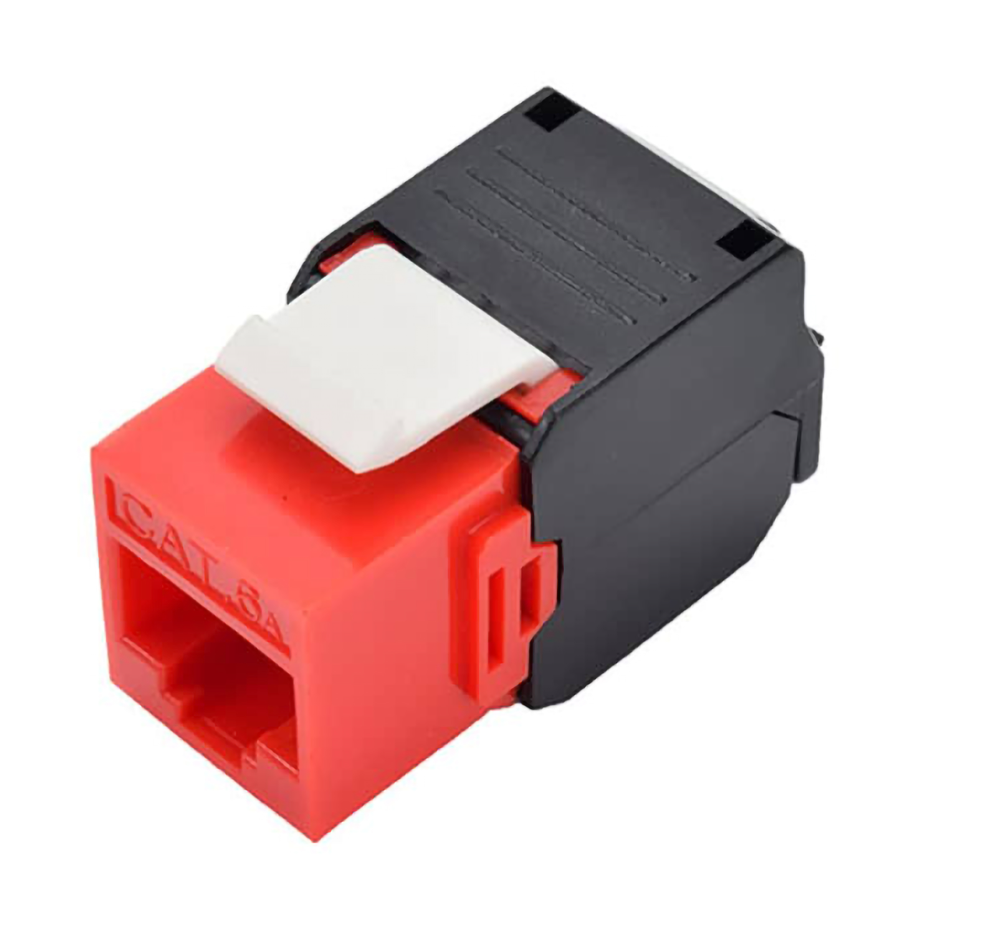 BLACKSTONE CAT6 RJ45 Unshielded Toolless Keystone Jack Module, Red-Black