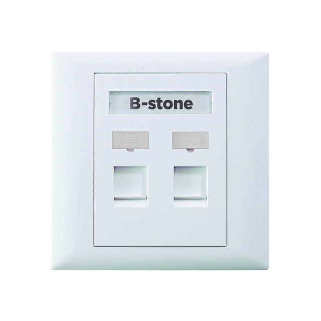 Black-stone 2-Port UK Style Faceplate- BSFPUK2000111